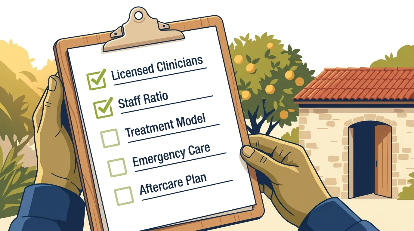 Clinical and therapeutic environment at Holina Village Cyprus showing professional residential treatment standards