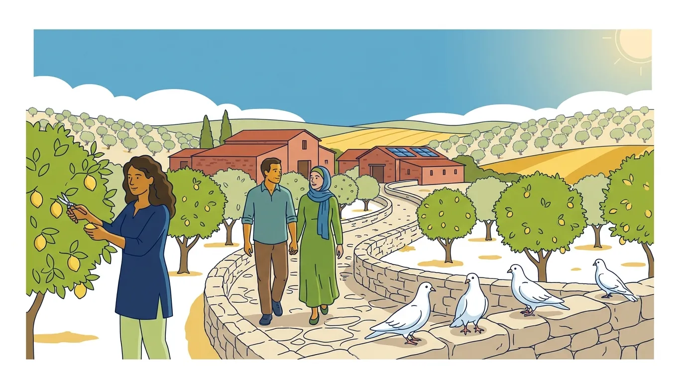 The farm and outdoor setting at Holina Village Cyprus, showing the environment where physical and emotional recovery happen together
