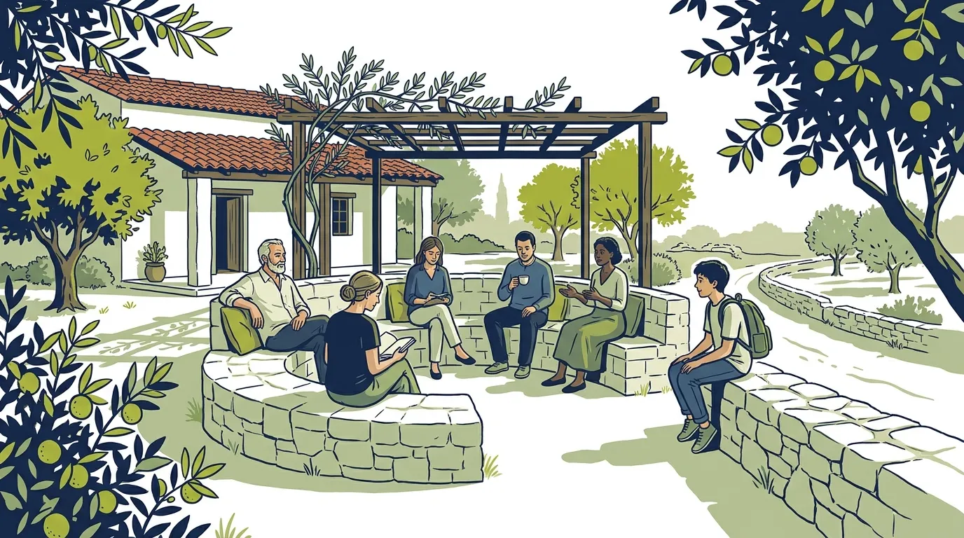 A resident at Holina Village in the outdoor grounds, representing the calm residential setting for dual diagnosis treatment