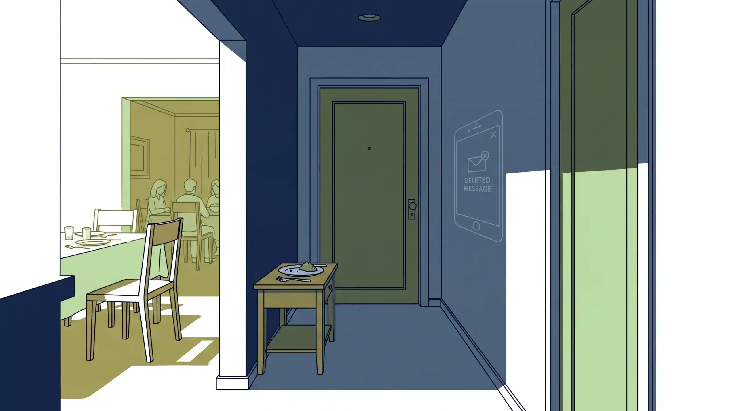 A quiet home hallway representing the withdrawal and secrecy that often accompany ketamine abuse
