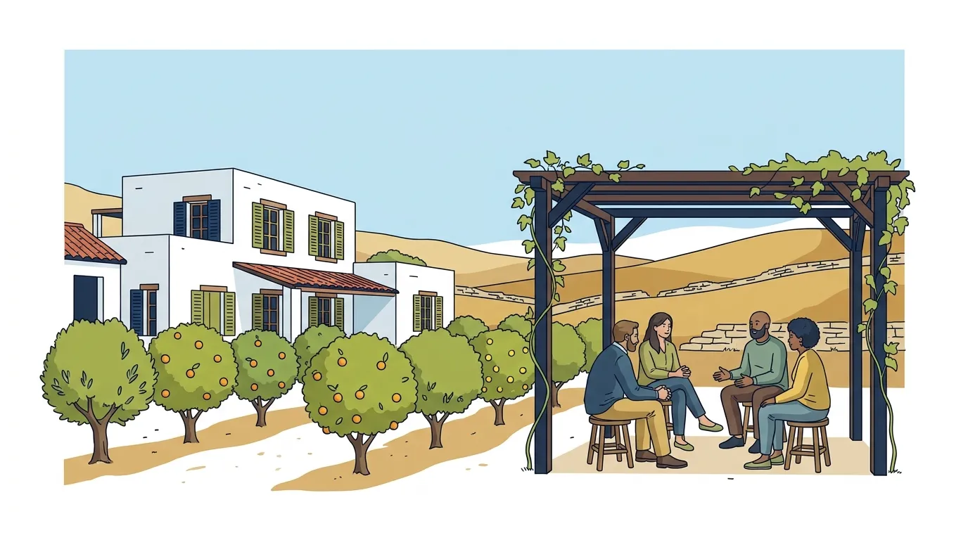 Farm setting at Holina Village representing the residential environment away from old triggers