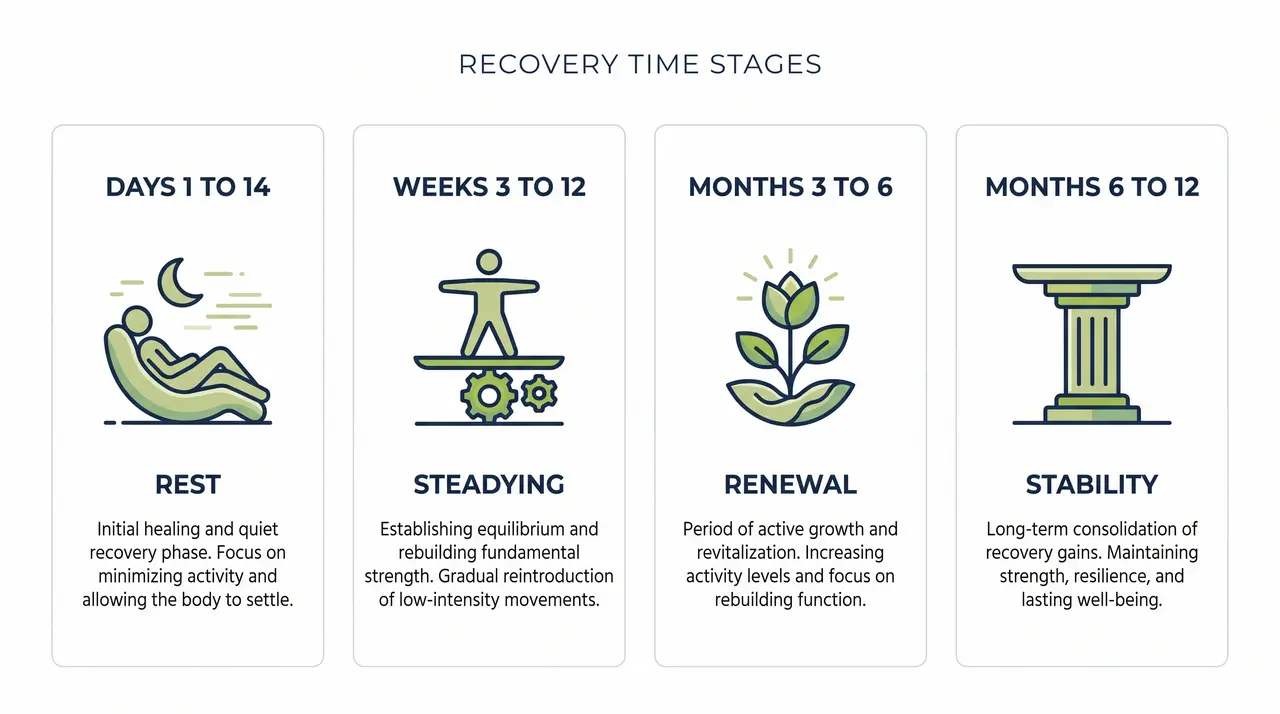 Timeline showing the stages of recovery from cocaine use across the first twelve months