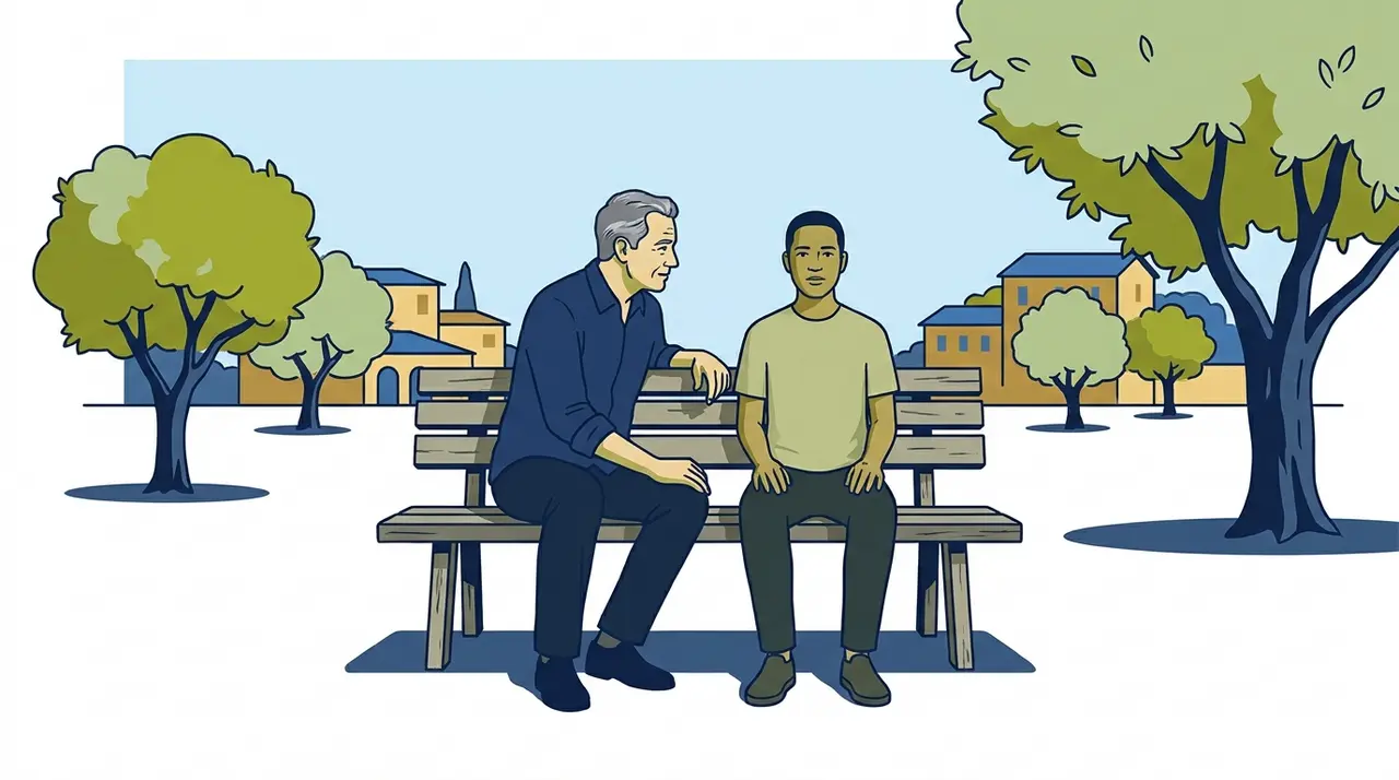 A family sitting together at a kitchen table, representing the strain addiction places on families