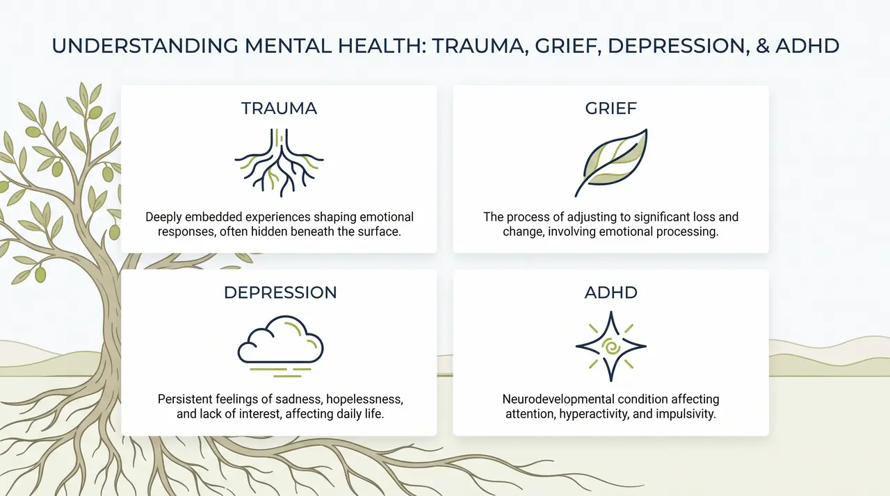 Illustration representing the underlying trauma and mental health difficulties often found beneath crack cocaine use