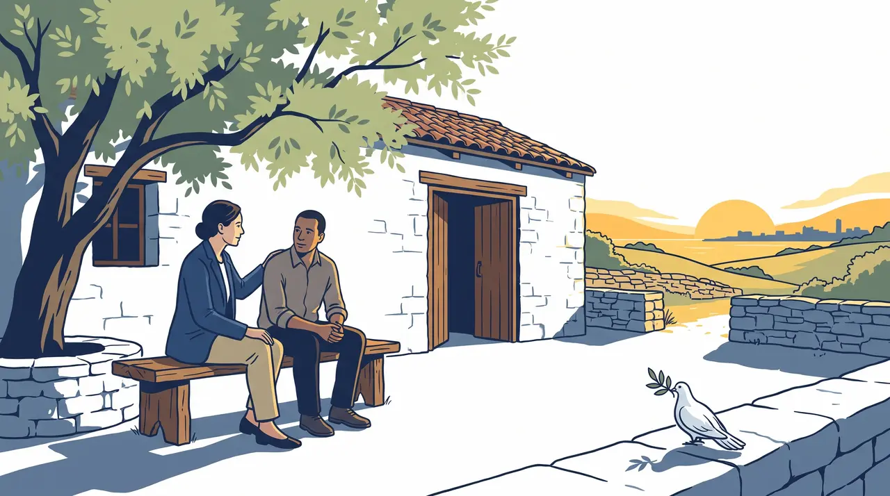 Calm scene conveying the possibility of pausing and changing direction after substance use