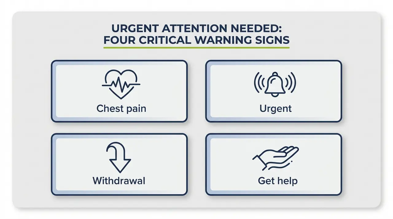 Warning signs that require urgent attention when someone is using cocaine