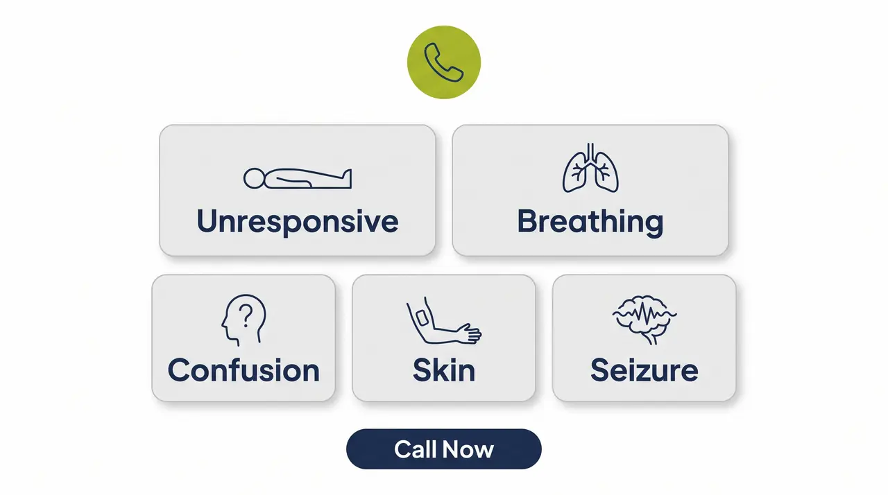 Reference chart of emergency warning signs after combining cocaine and alcohol, including loss of consciousness, seizures and irregular breathing