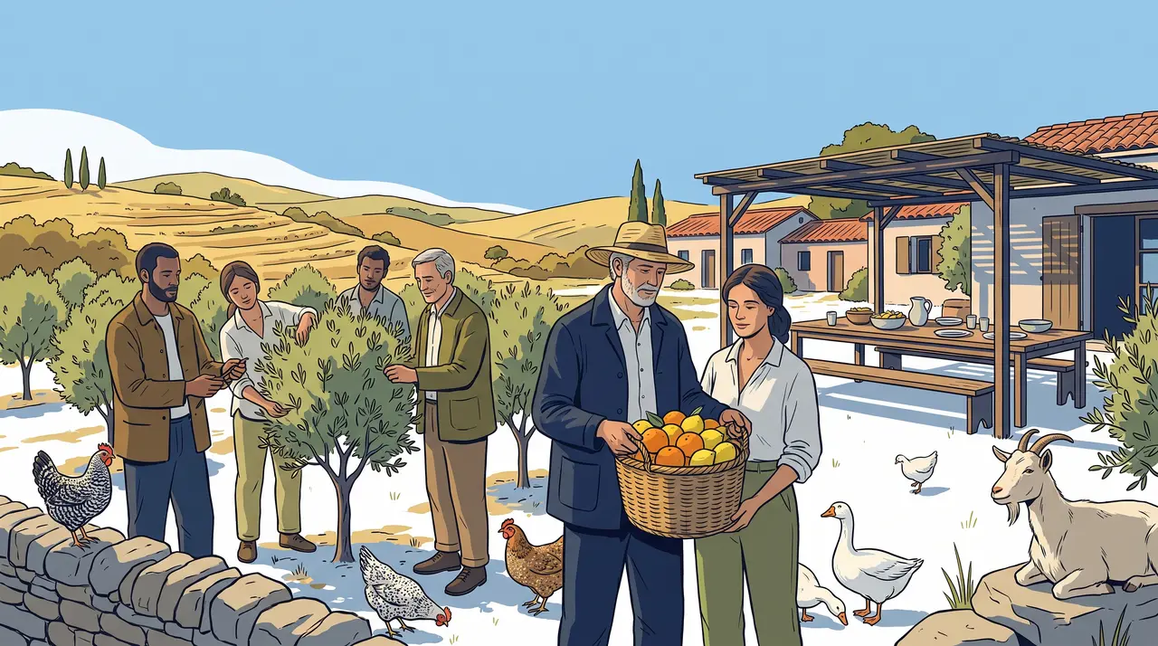 The rural farmland setting of Holina Village near Achnas, Cyprus