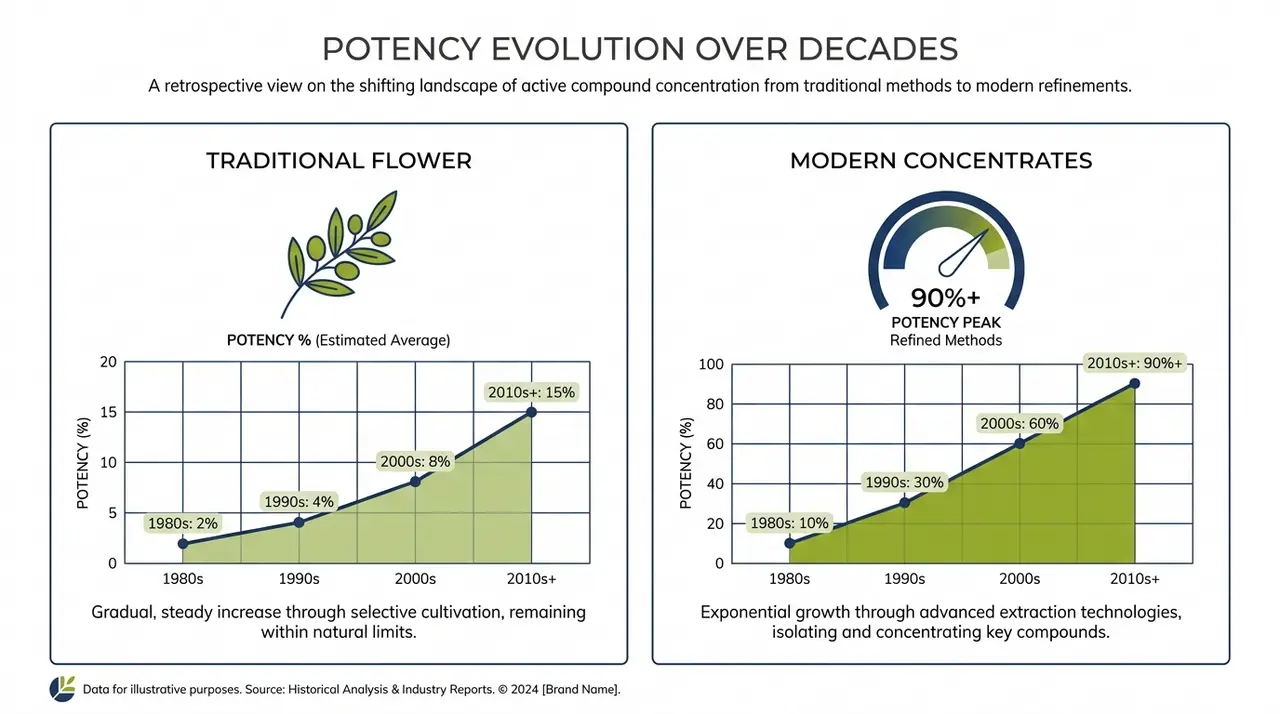 Comparison of THC potency in modern cannabis strains and its effect on addiction risk